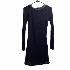 DVF Slim Kivel Ladder Black Lace Dress Size P